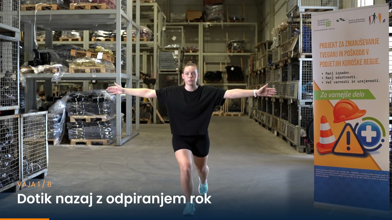 Dotik nazaj z odpiranjem rok – izvedba