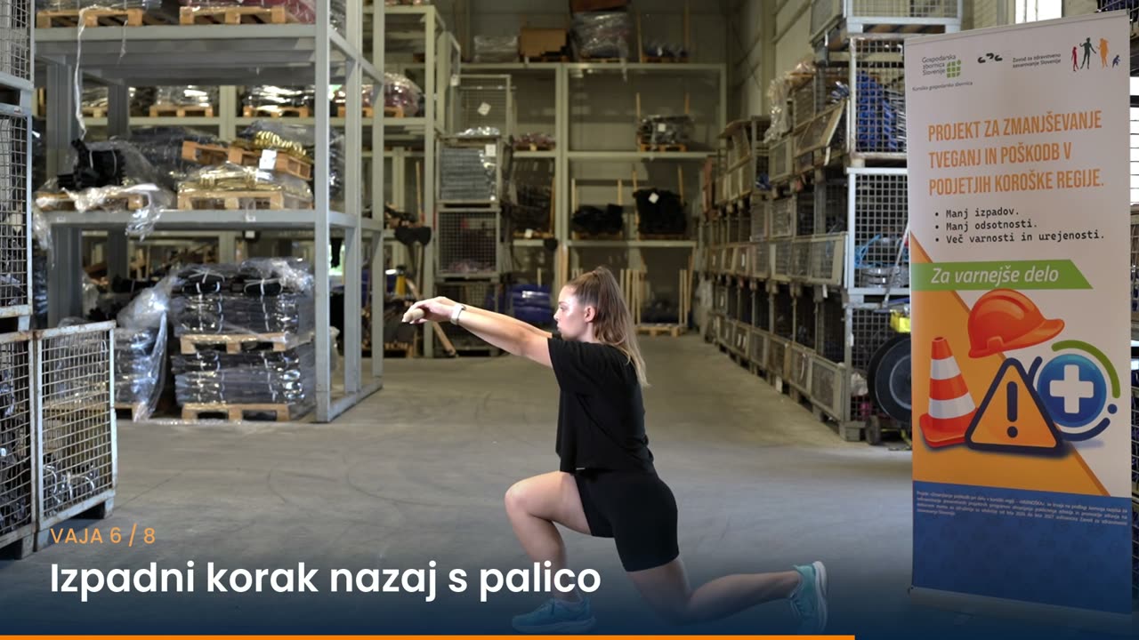 Izpadni korak s palico nazaj – izvedba