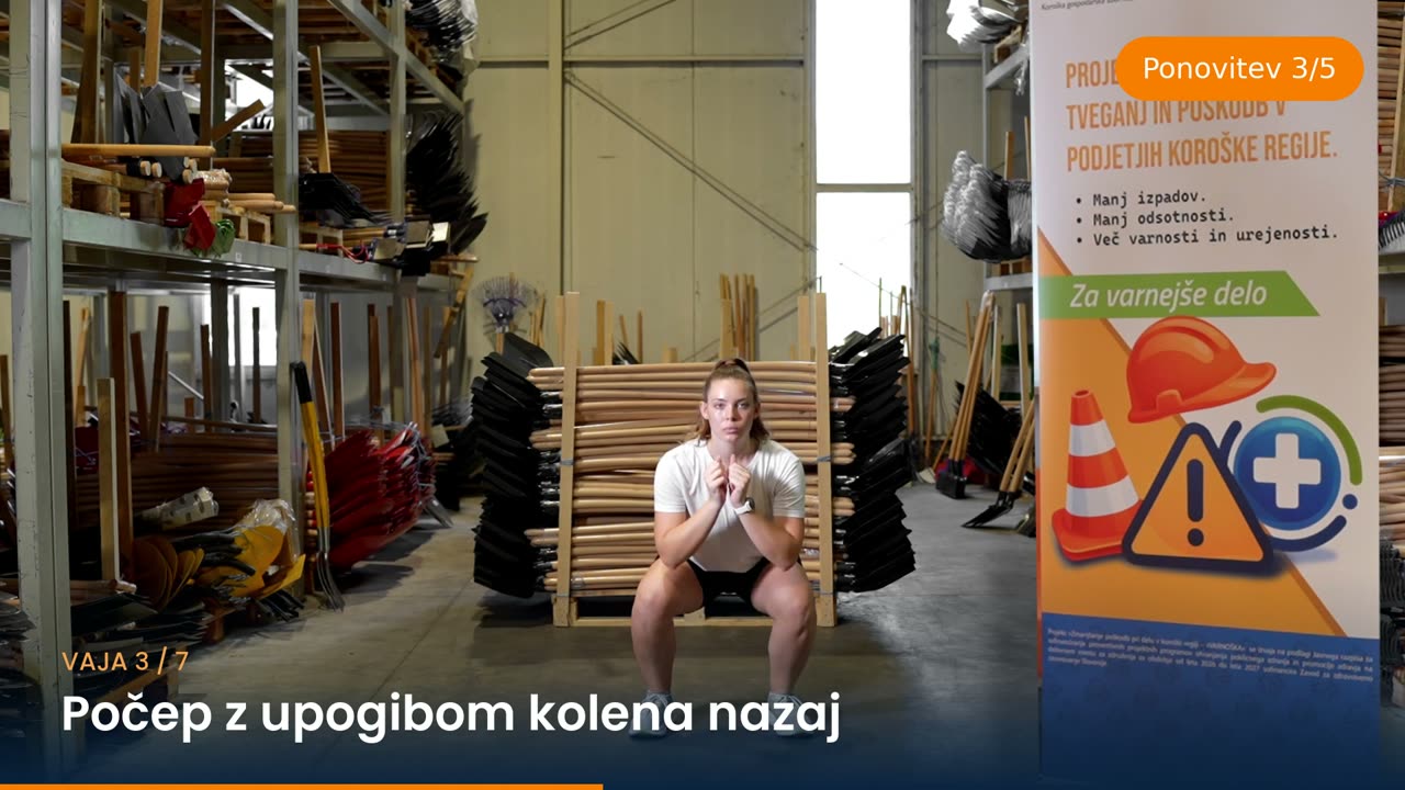 Počep z upogibom kolena nazaj – izvedba