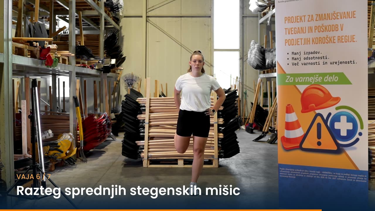 Razteg sprednjih stegenskih mišic – izvedba